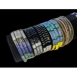 Boho Miyuki Tila bracelet boho Japanese glass tile stackable minimal USA