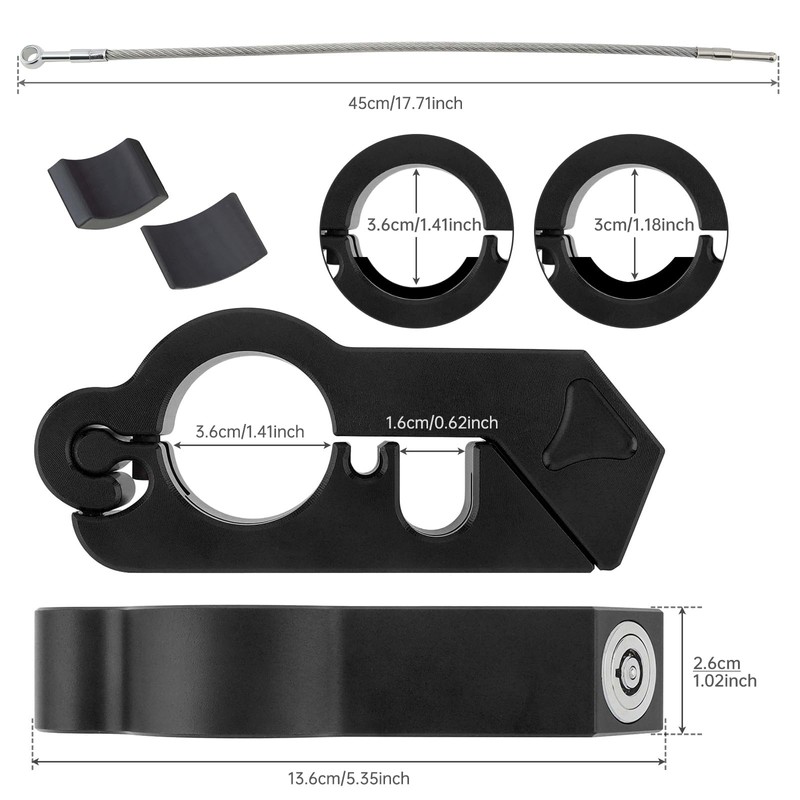Windance Heavy Duty Solid Handlebar Lock + Helmet Combo Lock