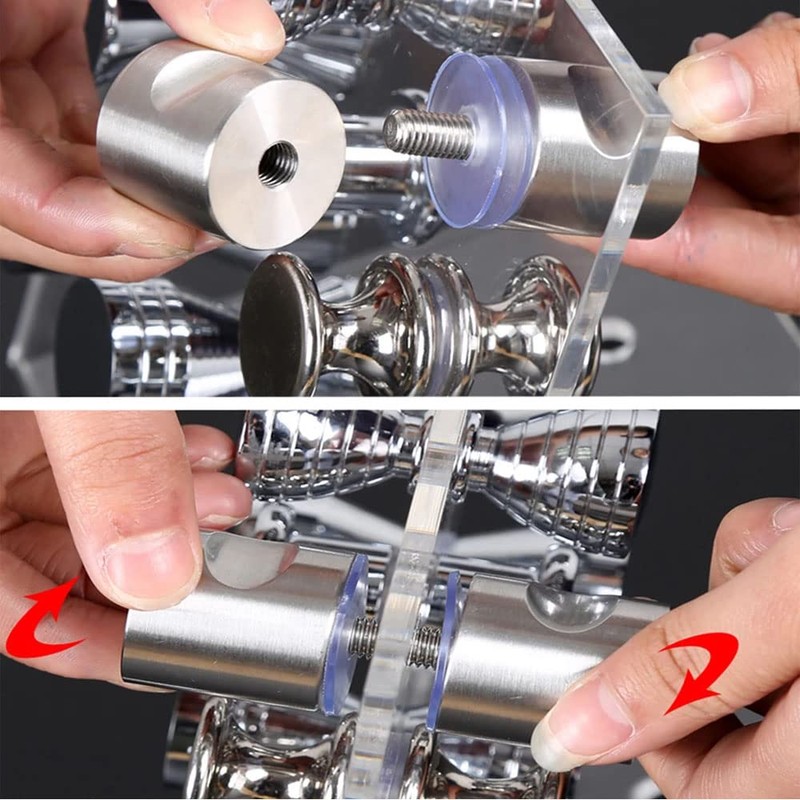 Back-to-Back Glass Door Knob Puller Push Handle Bathroom Shower Stainless