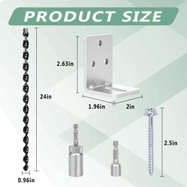 24" Ground Anchors Screw in, 4PCS Heavy Duty Mobile Home Anchors, Multi-Purpose Earth Anchors with Brackets and Adapter for Drill, Ideal for Mobile Homes, Storage Sheds and Carports (Sliver)