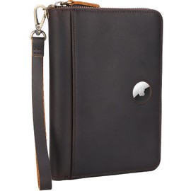 STAR VISTA Lorenzo Full Grain Leather Family Passport Wallet for 4, Large Travel Document Organizer for Exquisite Voyagers, Multi-Currency Compartments, RFID Blocking, AirTag Track, Dark Brown