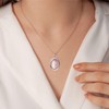 Franki Baker Oval Rose Quartz Gemstone Pendant Necklace on Sterling