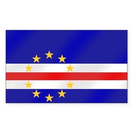 CafePress Cabo Verde Flag Rectangle Bumper Sticker Car Decal