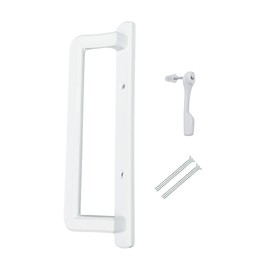 PGT 10" Sliding Glass Door Interior Handle with Thumb Latch Lever and Screws | Inside Handle Replacement w/ 3-7/8" Hole Spacing | Fix and Repair PGT Door Hardware - White