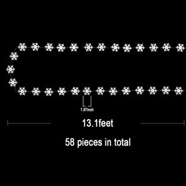 116 Pcs Christmas Gold Hanging Snowflake Decorations Gold Snowflake Ornaments Gold Snowflakes Garland Banner for Christmas Winter Wonderland Holiday New Year Home Party Supplies