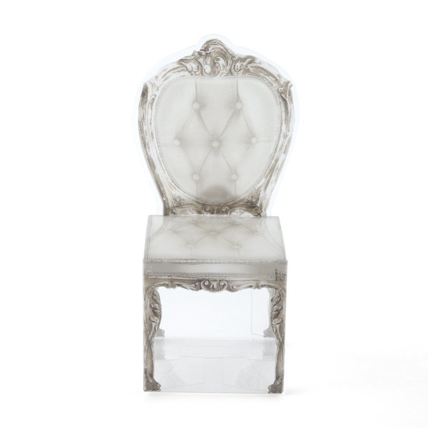 Transparent Chair Favor Boxes in Grey