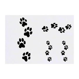 Azeeda 4 x 'Dog Pawprints' Temporary Tattoos - Water Resistant, Skin-Safe, Non-Toxic Transfers, Mixed Sizes (TO00086972)