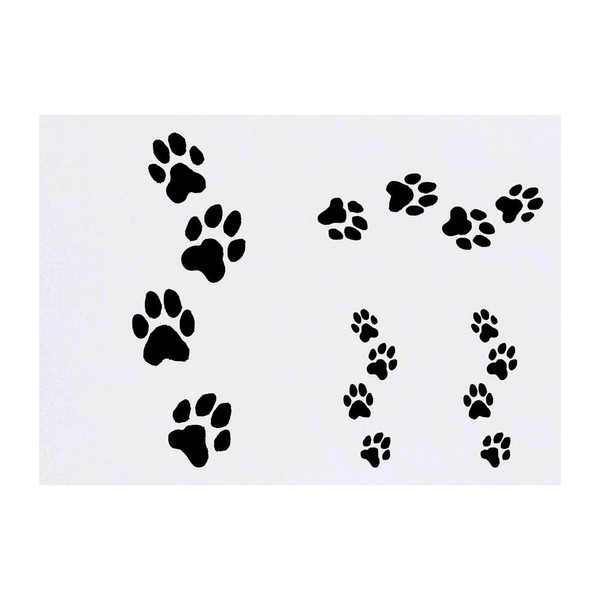Azeeda 4 x 'Dog Pawprints' Temporary Tattoos - Water Resistant,