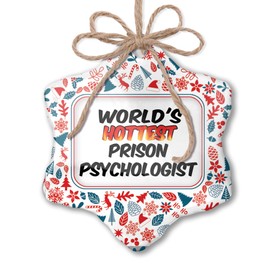 NEONBLOND Christmas Ornament Worlds Hottest Prison Psychologist Red White Blue Xmas