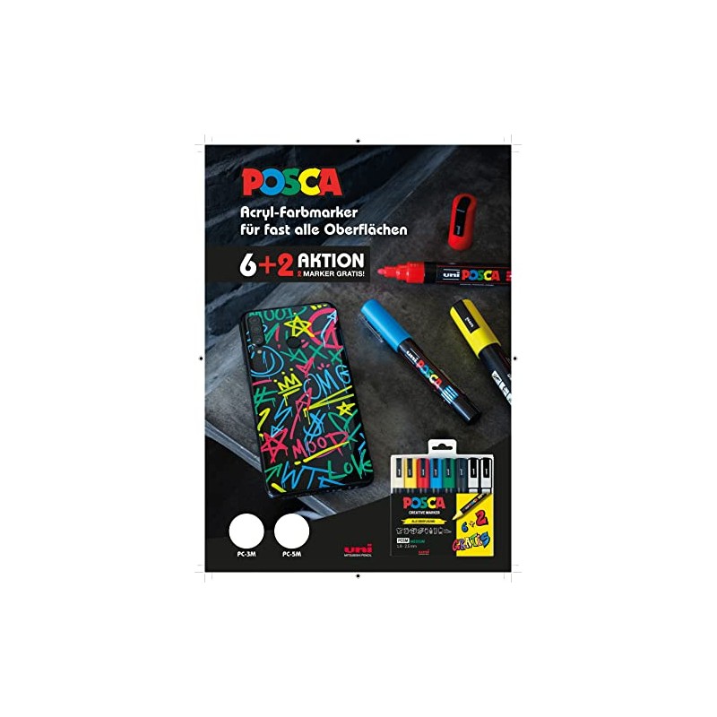 Faber-Castell 186826 Uni-Ball Posca Marker Set, Case of 8 Acrylic