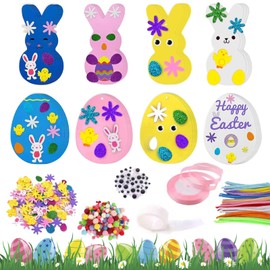 Shinybox Easter Craft Set Children, 486 Pieces Easter Eggs Craft Kit, Easter Bunny for Crafts, Easter Egg Stickers, Easter Craft Set Children Foam Rubber Creative Sets, Easter Decoration Crafts