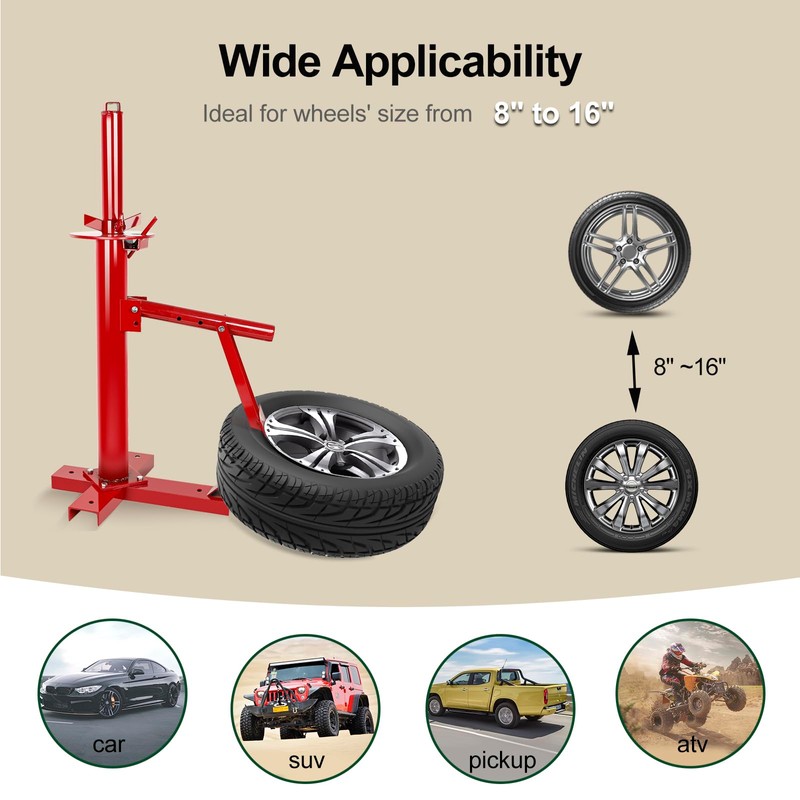 EASYBERG Portable Manual Tire Changer with Duck Head Adapter Kit