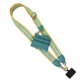 Save The Girls Clip & Go Strap w/Zippered Pouch Fun Dots, removable, adjustable, cross body shoulder strap can be convert into Wristlet - Color: Dark Brown/Light Brown (Hardware: Gold)