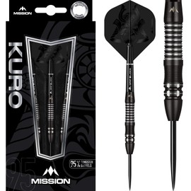 Mission Kuro Darts |95% Tungsten Steel Tip Darts Set | Razor Scallop