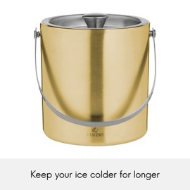 Viners Barware Gold Double Wall Ice Bucket, 1.5 L