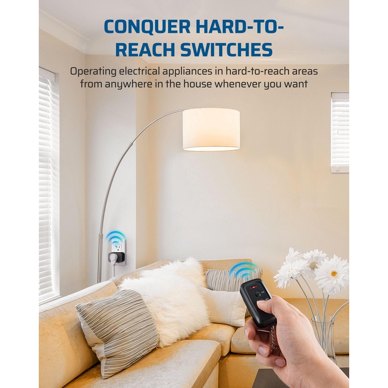 DEWENWILS Indoor Remote Control Outlet, Wireless Remote Light Switch for