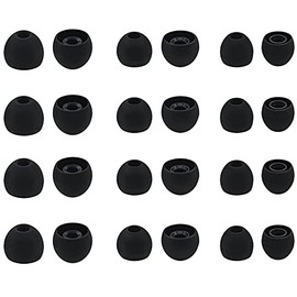 ALXCD Ear Tips for in-Ear Headphones, S/M/L Sizes 12 Pairs Soft Silicon Earbuds Tips Eartips with 3.8mm Connector Hole, Fit Most in-Ear Earbuds(Inner Hole 3.8mm -4.8mm) 12 Pairs, Black, S/M/L