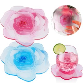 NiHome 2-Pack Rose Acrylic Coasters