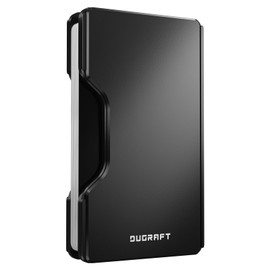 DUGRAFT - portafolios delgada para hombre, minimalista, de metal, con bloqueo RFID, bolsillo frontal para más de 15 tarjetas, dinero y tarjetas fácilmente extraíbles, Negro -, Slim