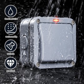 Universal Switch Weatherproof Switch Light Switch, Sporgo 20A IP66 Waterproof Switch with Independent Switch and Indicator Light, Grey Outdoor Switch for Outdoor Garden Balcony (1 Gang)