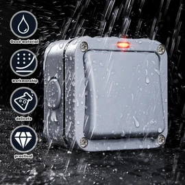 Universal Switch Weatherproof Switch Light Switch, Sporgo 20A IP66 Waterproof Switch with Independent Switch and Indicator Light, Grey Outdoor Switch for Outdoor Garden Balcony (1 Gang)