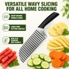 FATUXZ Stainless Steel Crinkle Cutter, Wavy Potato Slicer Wave Chopper