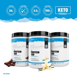 North Coast Naturals- Grass Fed Iso Protein 100- Whey Protein Powder Fortified with the prebiotic inulin and probiotic – 680 g- Unflavoured