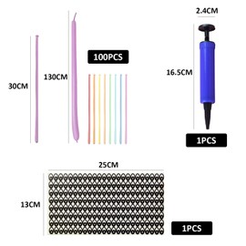 100pcs Animal Shaped Long Balloons, 1pc Inflatable Tube and 1pc Eye Stickers, Latex Kids Colorful Twistable Animal Balloons for Birthday Party, Holiday Party, Carnival