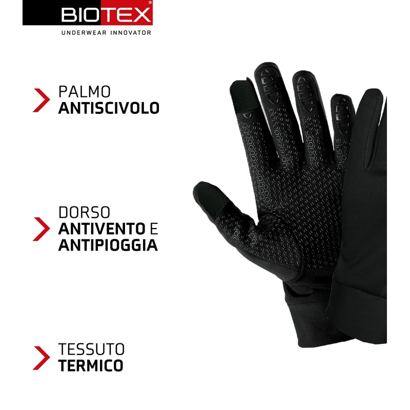 BIOTEX Thermal Touch Winterhandschuhe mit Touchscreen-Technologie, technische Sportunterwäsche, ideal für