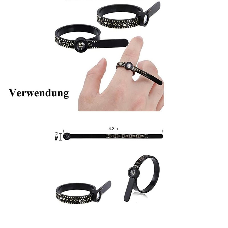 Set of 4 ring sizers, ring size, ring size, finger