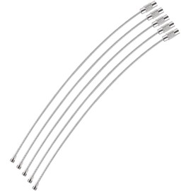 webbomb® 5 x Key Rings Made of Wire Rope 1.5 x 150 mm Stainless Steel Luggage Tag with PVC Coating & Twist Lock Multifunctional Wire Rings Key Ring Key Organiser, silver