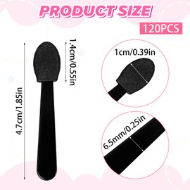 WJIAAA 120PCS Disposable Eye Shadow Sponge Applicators, Dual Sides Eye Shadow Brushes Mini Portable Travel Applicator Sticks Multipurpose for Makeup Nail Art