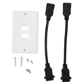 2 Ports HD Multimedia Interface 2.0 Wall Plate 4K 60Hz 18Gbps HD Multimedia Interface Wall Plate Socket with HD Cable