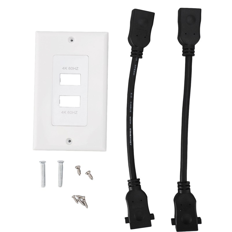 2 Ports HD Multimedia Interface 2.0 Wall Plate 4K 60Hz