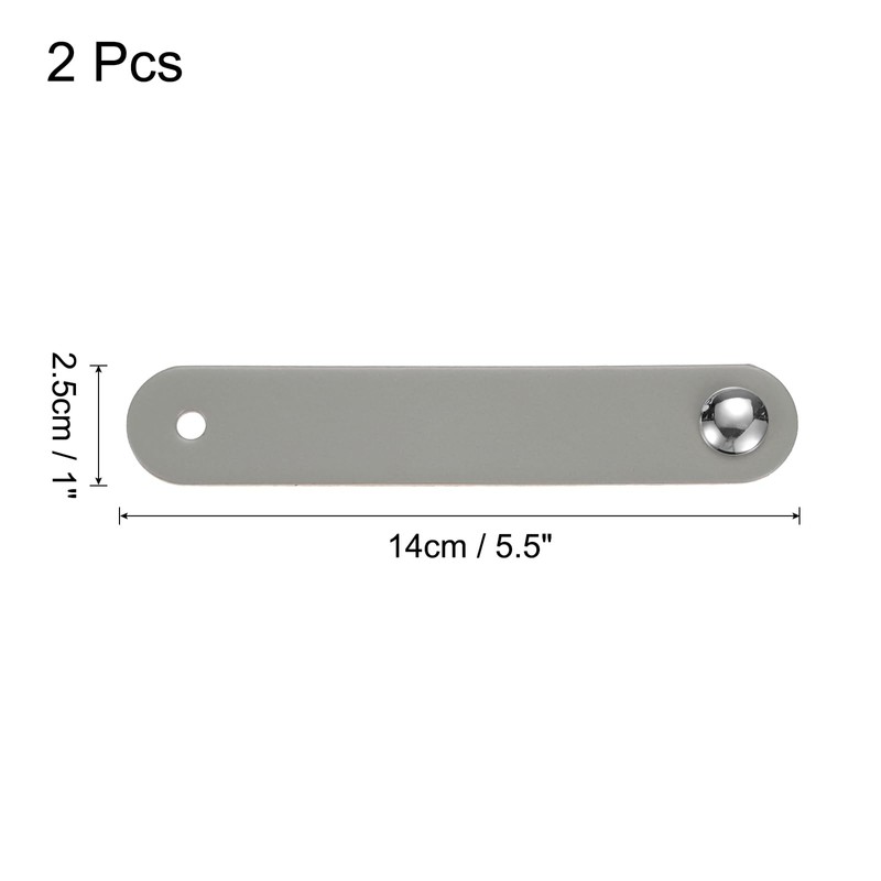 sourcing map 2 Packs Leather Drawer Pulls, Single Hole Leather