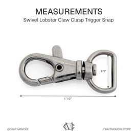 20pcs Swivel Lobster Claw Clasp Trigger Snap Hooks for Purse Making Macrame Lanyard Clip CSPS (1/2 Inch, Gunmetal)