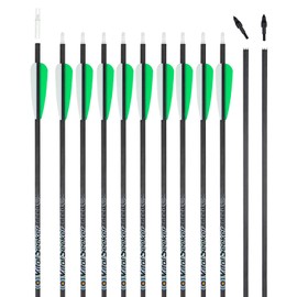 REEGOX Carbon Arrows Vital Seeker Hunting Arrows with 100 Grain Field Points Practice Target Arrows for Archery Compound Bows and Recurve Bow (12 Pack)