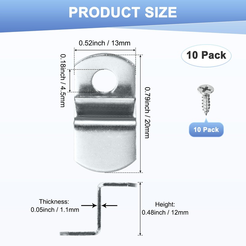 M METERXITY 10-Pack Offset Canvas Clips, 0.79" x 0.52" Clips