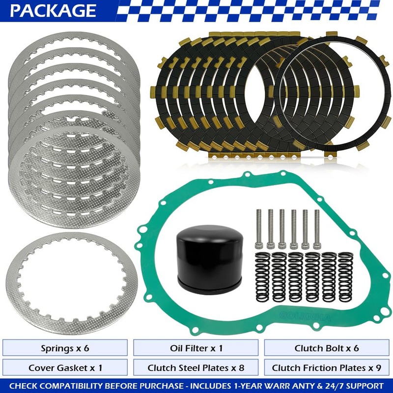 GOLKNHA Clutch Kit & Friction Plate Spring Gasket Compatible with