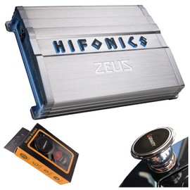 Hifonics ZG-1200.1D Zeus Gamma 1 Channel Super D Class 1200 Watt Car Audio Sound System Subwoofer Speaker Amp Amplifier with Gravity Magnet Phone Holder Bundle