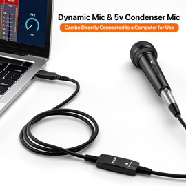 EBXYA XLR to USB Cable, 3ft, for Audio Recording, Karaoke, Live Podcast, 2 Modes, 24AWG 4N Copper, Interference Filter, Compatible with Dynamic Microphones, Windows, Mac OS, USB-C