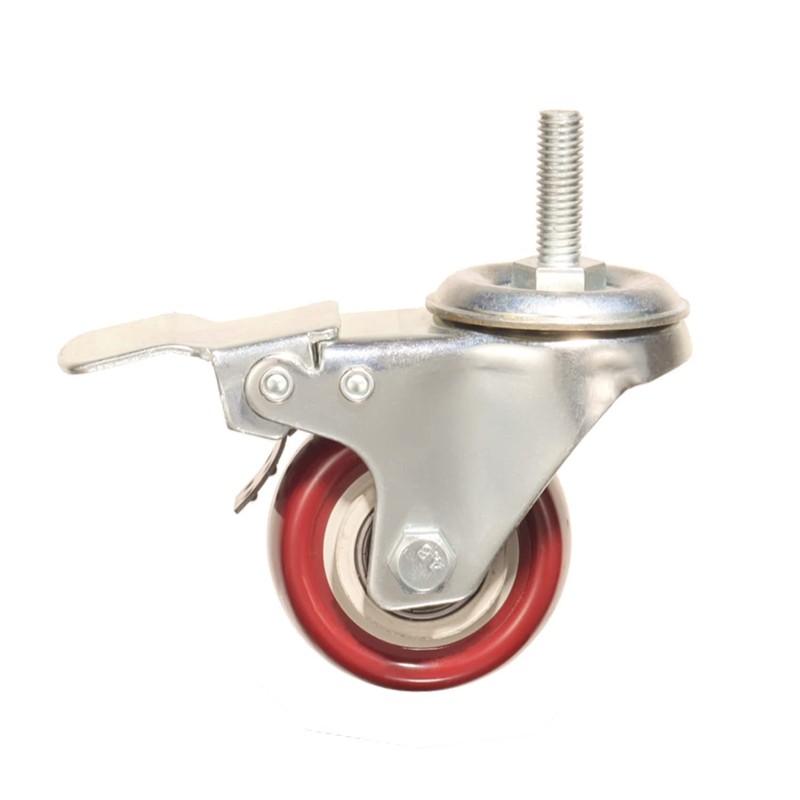 Heavy Duty Stem Caster Wheels Double Bearing PU Castors No