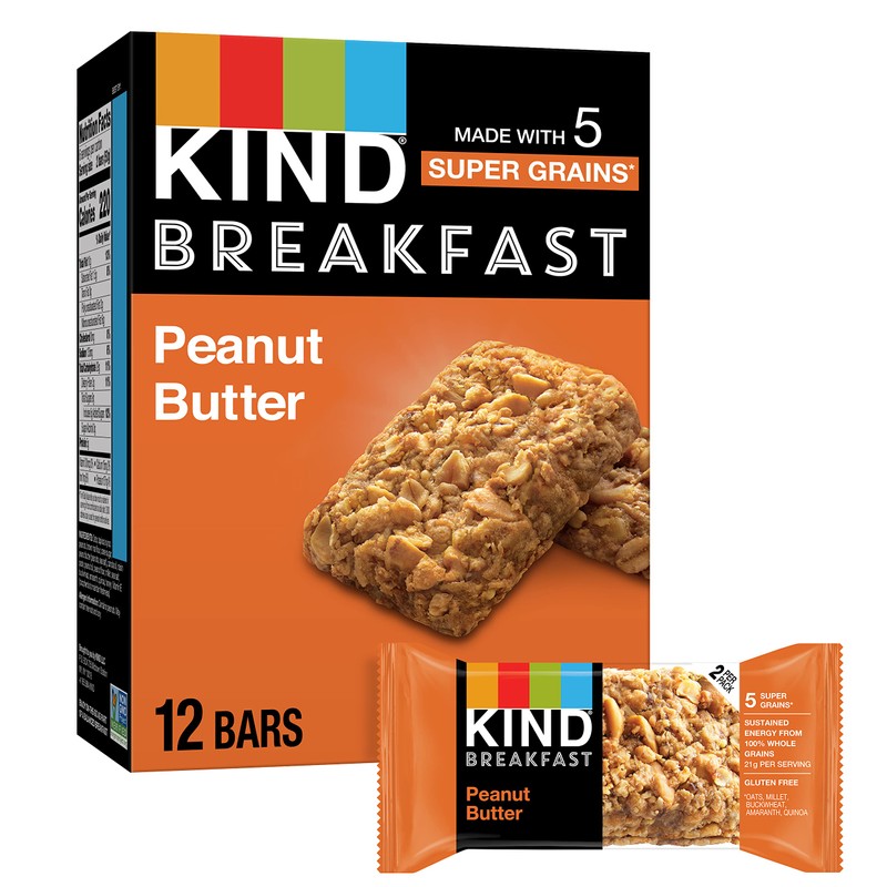 KIND Breakfast Bars, Peanut Butter, Healthy Snacks, Gluten Free, 5g
