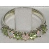 925 Sterling Silver Real Genuine Opal & Peridot Womans Eternity