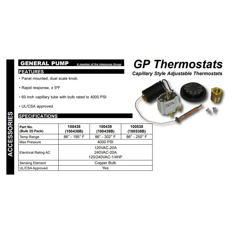 General Pump Remote Thermostat #100438