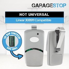 2X for Multicode Linear 308911, 10 dip Switch Gate Opener Remote 300MHz, Multi Code Garage Door Opener Remote, Garage Clicker Replacement