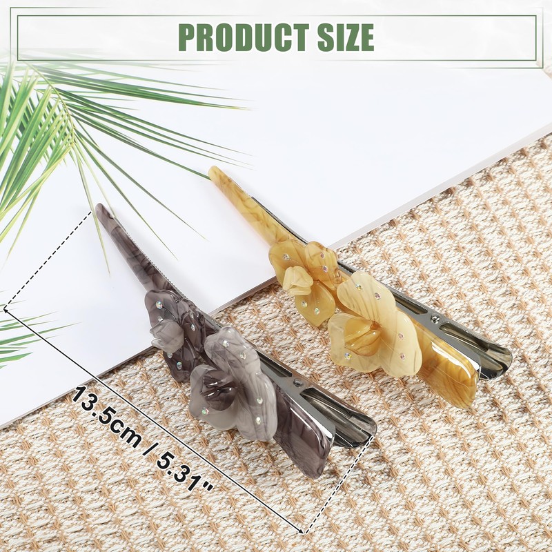VOCOSTE Pack of 2 long metal duckbill hair clips, 5.31