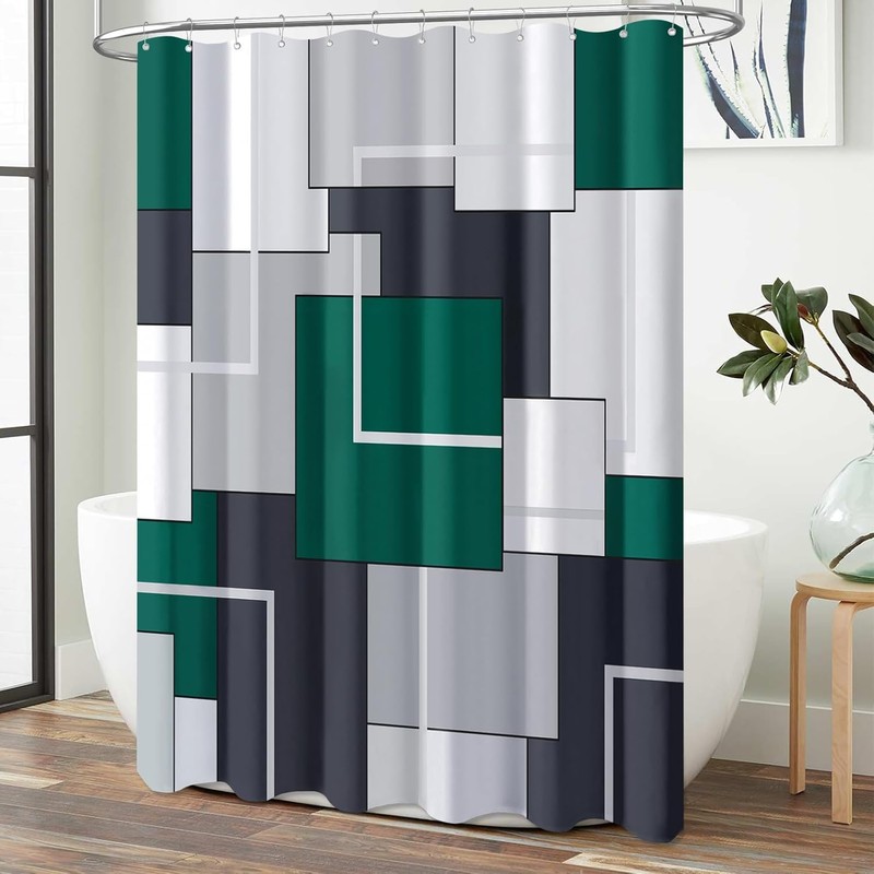 BTTN Stall Geometric Shower Curtain - 60 x 72 Inch