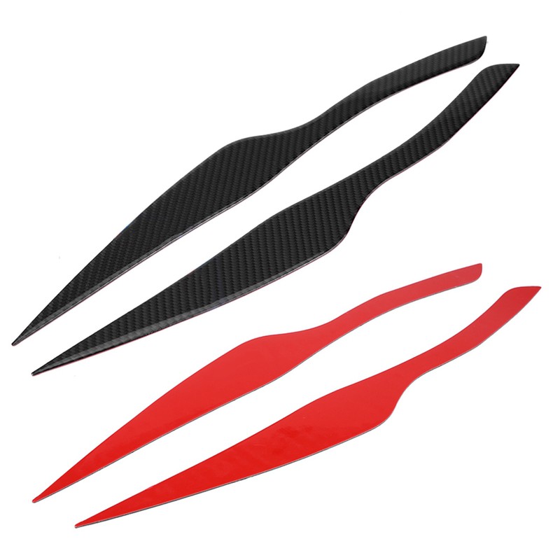 Pair Carbon Fiber Headlight Eyebrow Eyelid Cover for 3 Series