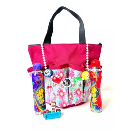 Unbranded Bingo Bag - 10 Pocket Zipper Purple Flowers Bingo Bag Gift Set